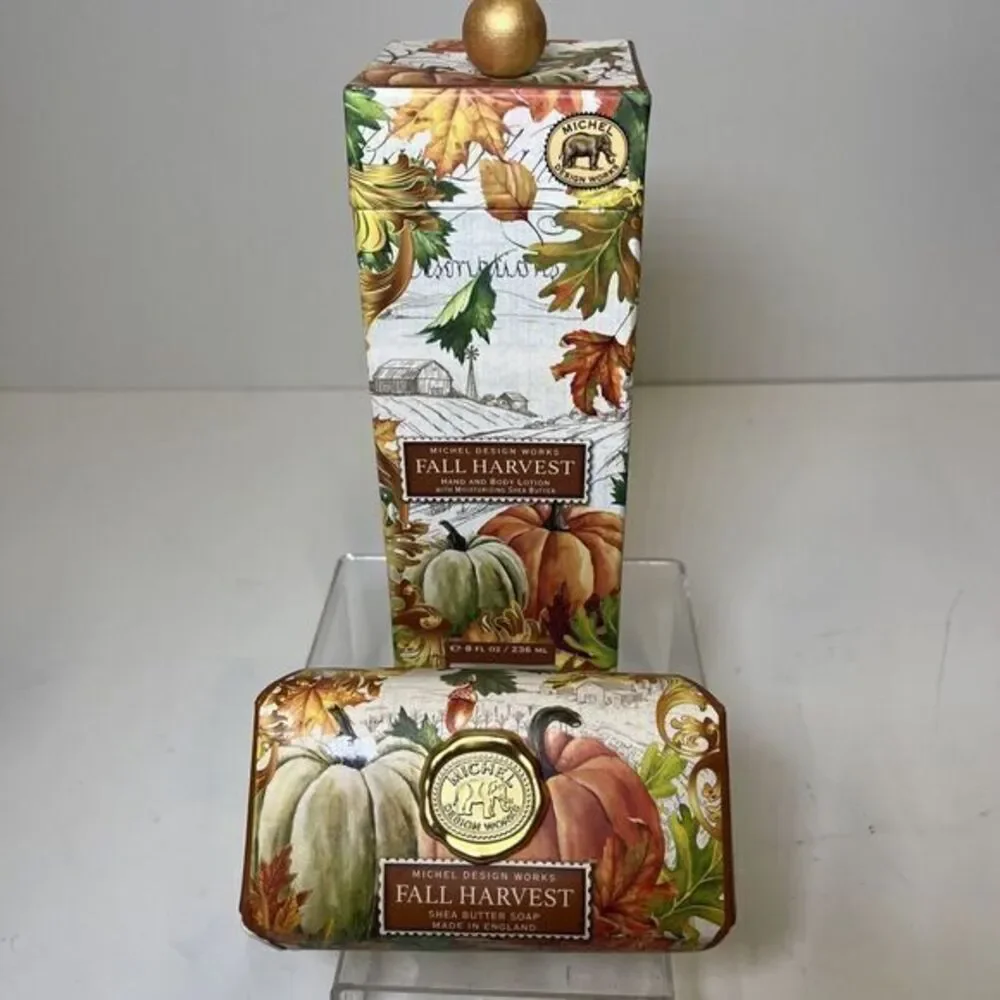 Michel Design Works Fall Harvest Hand and Body Lotion 8oz - Shea Butter Soap Set